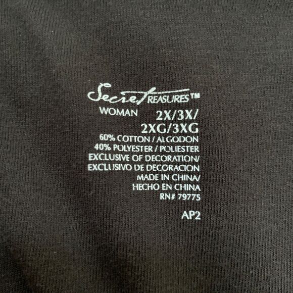 Secret Treasures Nightgown Size 2 X Black Aromatherapy Short Sleeve Cotton PJs - Picture 8 of 11